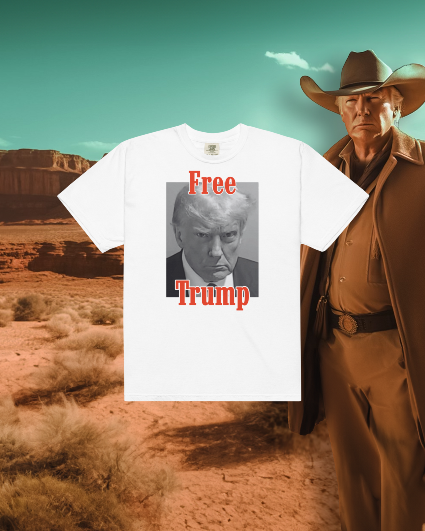 "Free Trump" Mugshot Tee